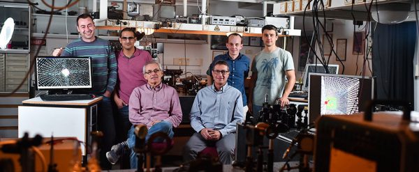 Members of the Nanooptics group led by Prof. Hasman who are partners in the study. From right: Arkady Faerman, Michael Yannai, Prof. Erez Hasman, Dr. Vladimir Kleiner, Elhanan Maguid and Igor Yulevich.