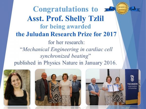Tzlil Shelly Juludan Prize 2017 award ceremony 1.5.2018