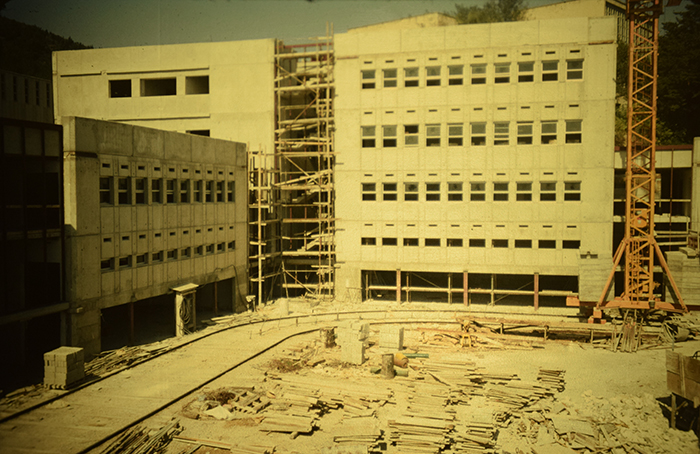 Lady Davis Building under construction, 1979, from Pessen's collection of photographs