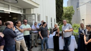 סגל וצוות הפקולטה להנדסת מכונות בטקס חנוכת בניין אנרגיה המחודש